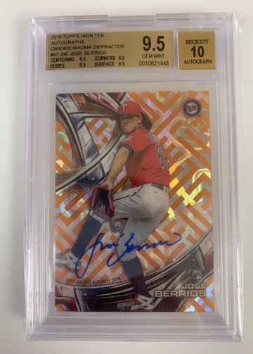 Jose Berrios 2016 Topps High Tek Orange Auto /25 BGS 9.5/10