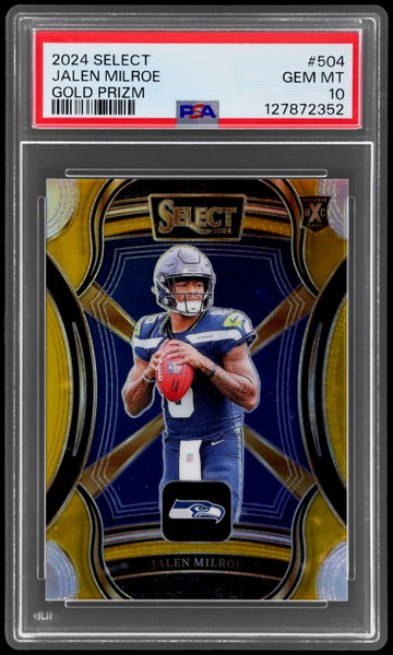 2024 Panini Select Jalen Milroe '25 Xrc Redemption Gold Prizm PSA 10