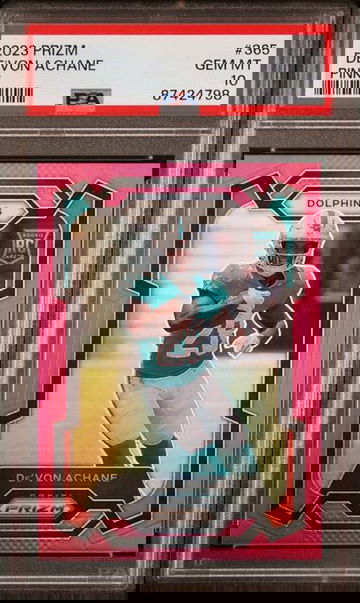 2023 Panini Prizm Devon Achane PINK Prizm Rookie RC #365 PSA 10