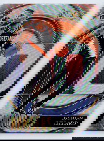 2021 22 Panini Select DAMIAN LILLARD Numbers Silver Prizm #15