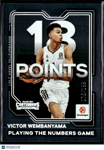 Victor Wembanyama 2026 Contenders EuroLeague Basketball Playing the Numbers Game /199 LDLC ASVEL Villeurbanne