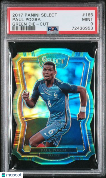 2017 Panini Select Paul Pogba #166 Green Die Cut PSA 9