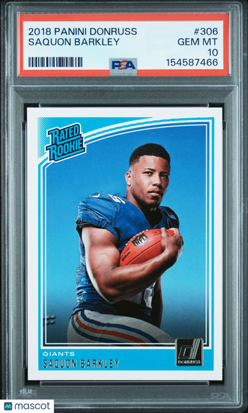 2018 Panini Donruss Rated Rookie Saquon Barkley #306 PSA 10