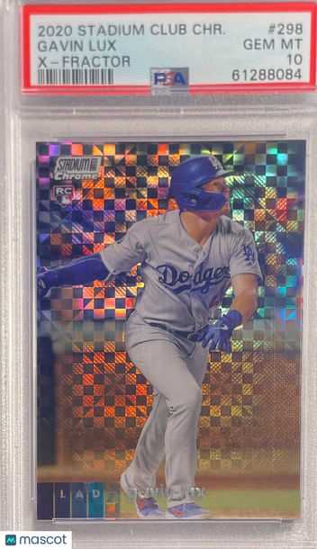 2020 Stadium Club Chrome Gavin Lux #298 X Fractor PSA 10