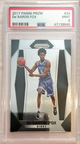 De'Aaron Fox 2017 Panini Prizm PSA 9 (surface issues bottom left)