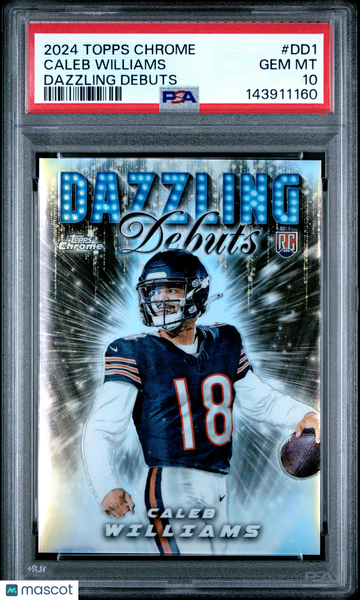 2024 Topps Chrome Dazzling Debuts Caleb Williams #DD1 Rookie PSA 10