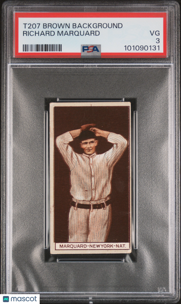 1912 T207 Brown Background Richard Marquard PSA 3