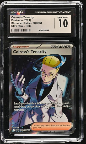2024 Pokemon Shrouded Fable Ultra Rare Colress's Tenacity #087/064 Holo CGC 10