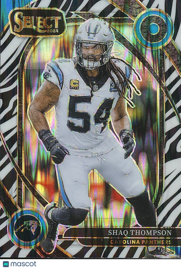 Shaq Thompson 2024 Zebra Prizm Panini Authentic Carolina Panthers