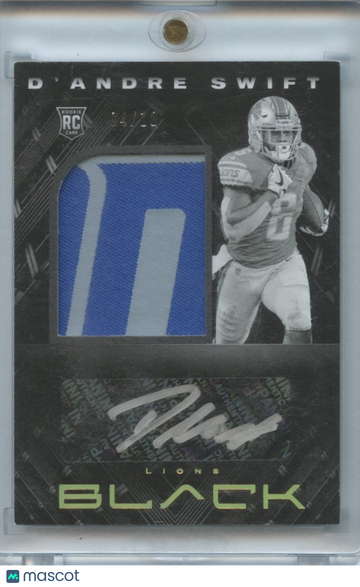 2020 Panini Black D'Andre Swift Patch Rookie Panini Authentic
