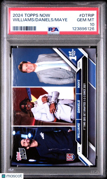 2024 Topps Now Caleb Williams Drake Maye Jayden Daniels #DTRIP PSA 10
