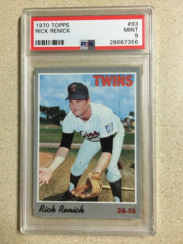 1970 Topps #93 Rick Renick PSA 9 MINT TWINS 