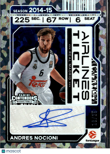 Andres Nocioni 2026 Panini Contenders Basketball Auto /25 Real Madrid