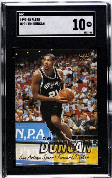 Tim Duncan Rookie - 1997-98 Fleer #201 - Gem Mint SGC 10