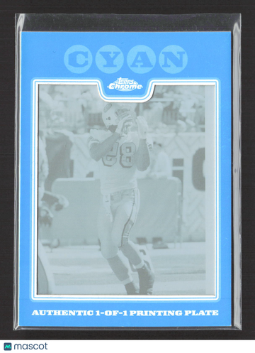 2008 Topps Chrome Vernon Davis #TC103 Cyan Printing Plate Authentic 1-of-1 Printing Plate