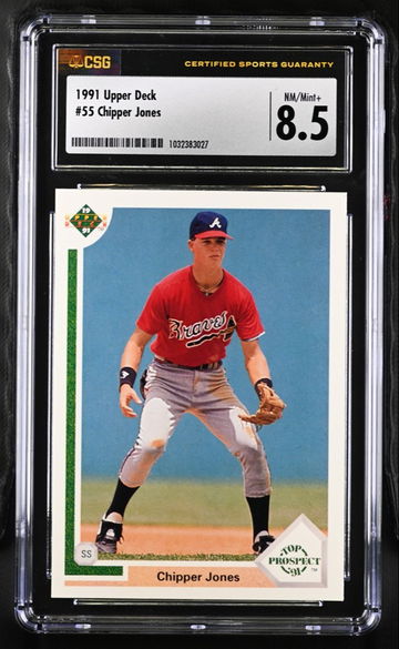 1991 Upper Deck Chipper Jones #55 CSG 8.5 NM/Mint+