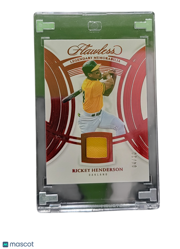 2025 Panini Flawless Baseball Rickey Henderson #FLM-RH /20 Game-worn/used material Legendary Memorabilia