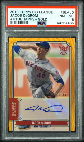 💎🚨 2019 Topps Big League JACOB DEGROM Autograph PSA /99 GOLD🏆 CY-YOUNG 🧤⚾️