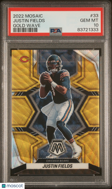 2022 Panini Mosaic Justin Fields #33 Gold Wave PSA 10