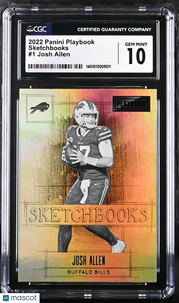 2022 Panini Playbook Josh Allen #1 Sketchbooks CGC 10
