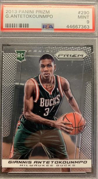 GIANNIS ANTETOKOUNMPO PRIZM ROOKIE PSA 9