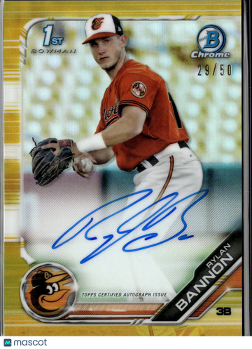 2019 Bowman Chrome Rylan Bannon #CPA-RB Gold Refractor /50