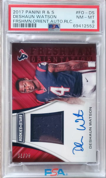 2017 Rookies & Stars Deshaun Watson RPA AUTO PSA 8
