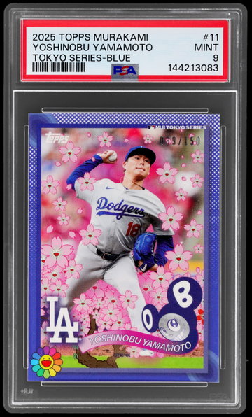 2025 Topps Takashi Murakami Yoshinobu Yamamoto Mlb World Tour Tokyo Series Blue PSA 9