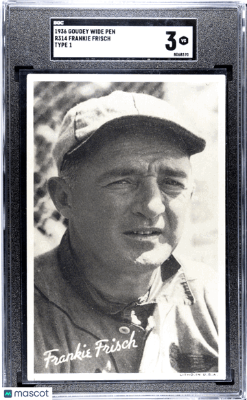 1936 Goudey Wide Pen (R314) Frankie Frisch Type SGC 3