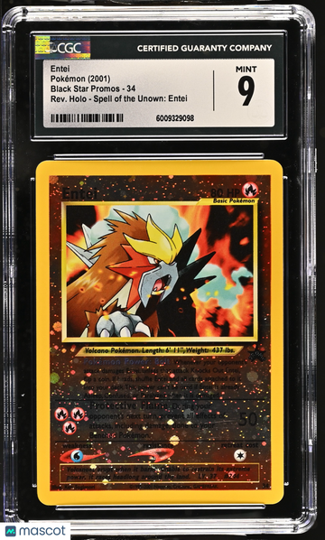2001 Pokemon Black Star Promos Entei Spell of the Unown: Entei CGC 9 #34