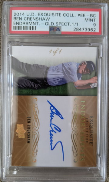 2014 Ben Crenshaw UD Exquisite Collection Endorsements gold Auto 1/1 PSA 9 MINT (Shipping from Canada)