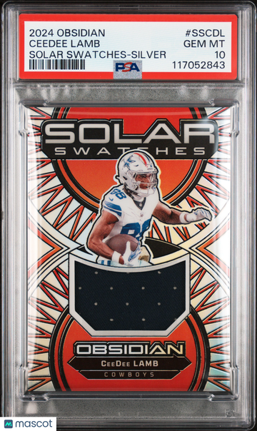 2024 Panini Obsidian Solar Swatches Ceedee Lamb #SSCDL Silver /99 PSA 10
