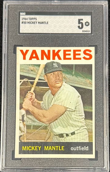 1964 TOPPS #50 MICKEY MANTLE SGC 5 