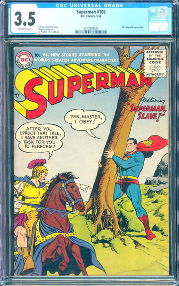 Superman #105 (1956) CGC 3.5 -- Al Plastino "Superman, Slave" cover and art