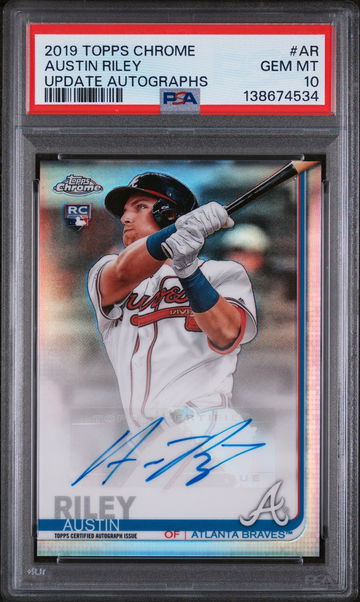 2019 Topps Chrome Update Autographs Austin Riley #AR PSA 10