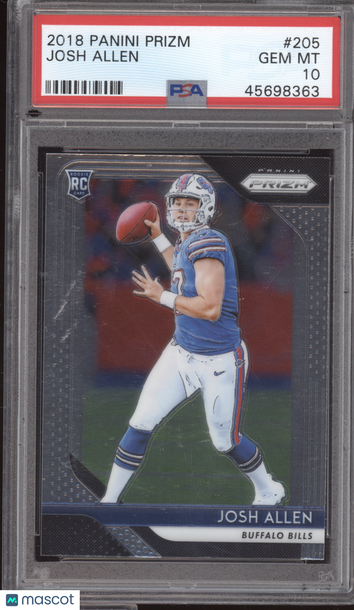 2018 Panini Prizm Josh Allen #205 RC PSA 10