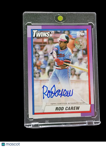 2025 Topps Baseball 1990 Topps Baseball Autograph Card Rod Carew #RC Topps Certified Autograph Issue RC