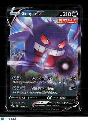 2021 Fusion Strike Gengar V Holo Rare #156/264