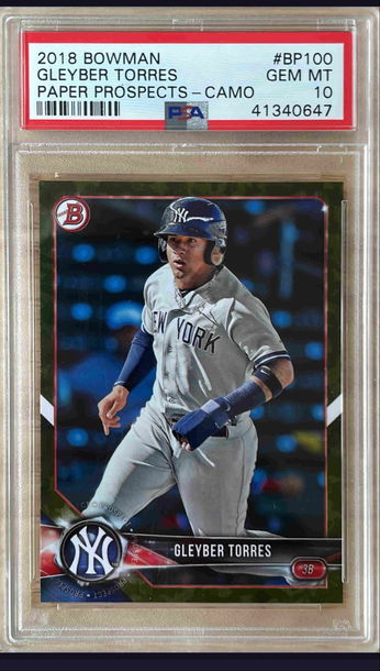 2018 Gleyber Toress  Bowman Camo Prospects PSA 10 