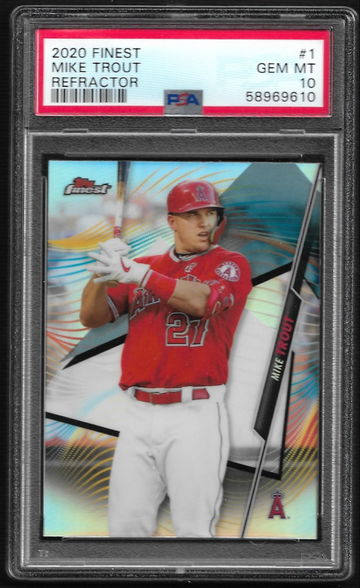 2020 Topps Finest Mike Trout Refractor PSA 10 Gem-Mint