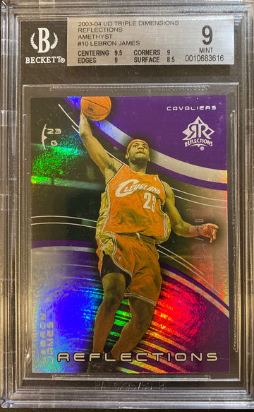 LeBron James 2003-04 UD Triple Dimensions Reflections /300 Rookie BGS 9 MINT