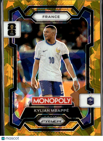 Kylian Mbappé 2026 Panini Monopoly Prizm FIFA World Cup 2026 Gold Mosaic France