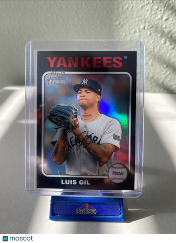 2024 Topps Heritage Luis Gil #601 Chrome Black Refractor SN