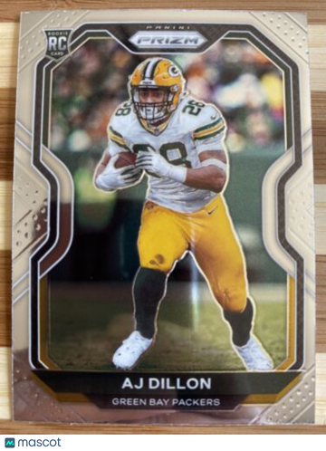 🔥2020 Panini PRIZM AJ Dillon RC - Rookie - Base Card No. 364 Packers MONSTER