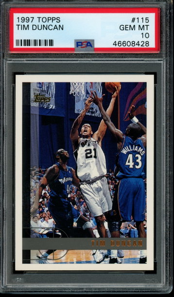 1997 Topps #115 Tim Duncan PSA GEM MINT 10