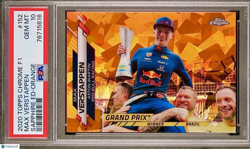 /25 POP 3 PSA 10 RC Max Verstappen 2020 Topps Chrome F1 Sapphire Orange Rookie