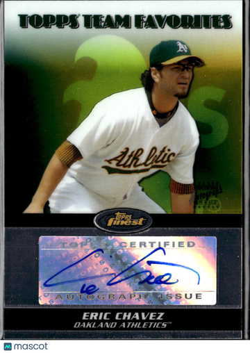 Eric Chavez 2008 Topps Team Favorites Finest Auto /190 Oakland Athletics