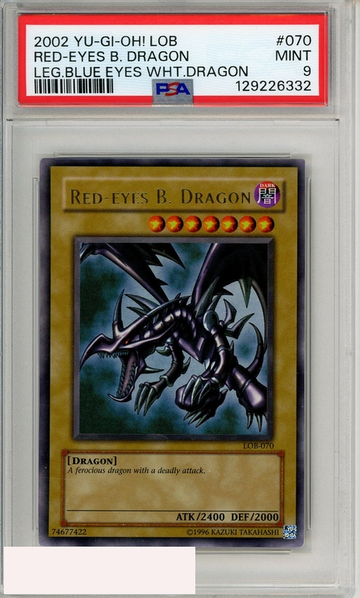 2002 YU-GI-OH! LOB WHITE DRAGON RED-EYES B DRAGON #070 LEG BL EY WHT DRG PSA 9