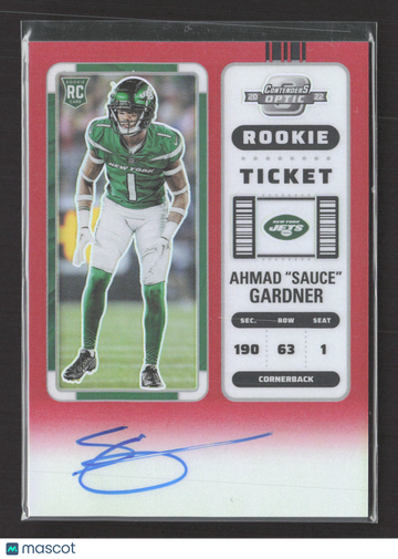 2023 Panini Contenders Optic Prizm Ahmad "Sauce" Gardner #101 Red RC