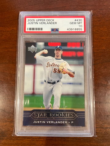 2005 upper deck Justin verlander rookie psa 10